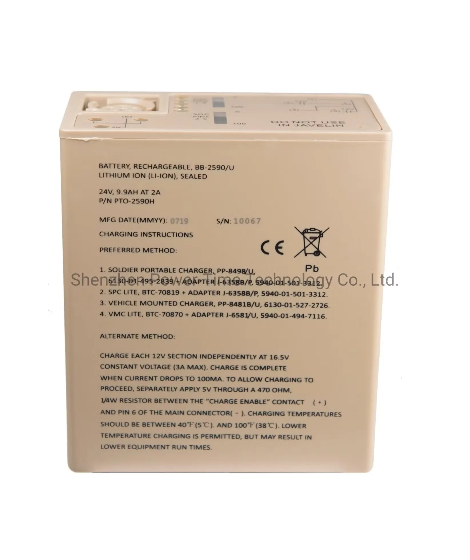 10A Discharge Current Eod Robot Bb-2590/U Battery 10.2ah
